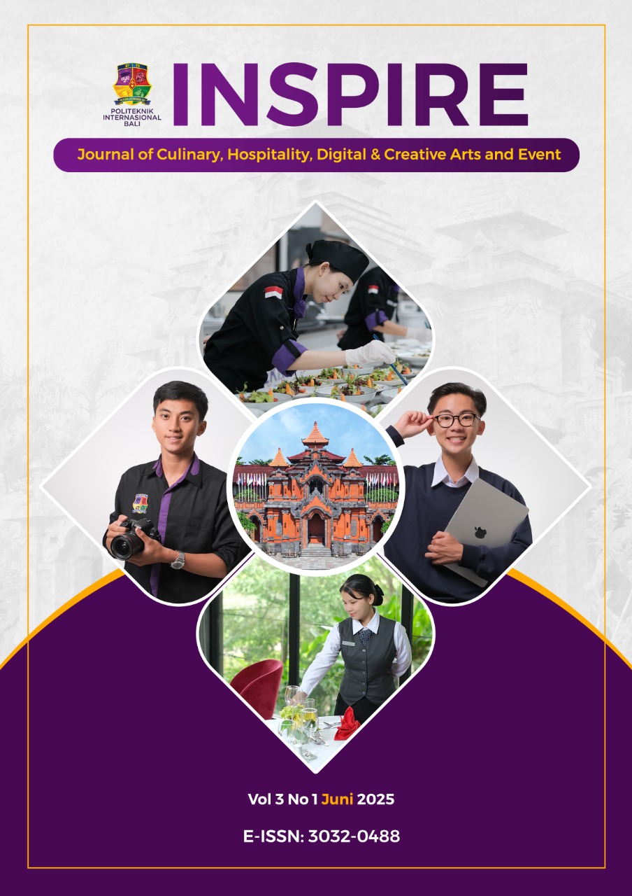 					View Vol. 3 No. 1 (2025): INSPIRE : Journal of Culinary, Hospitality, Digital & Creative Arts and Event
				